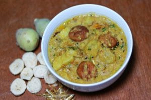 Daler Bori with Taro Root and Dry Fish